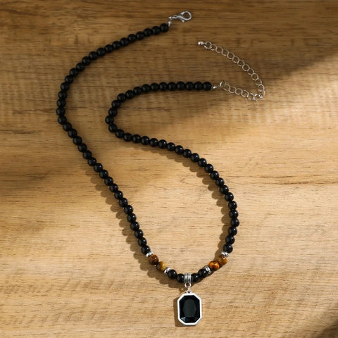 Colar Masculino Black Beads - Divino Royal