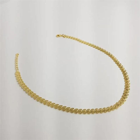 Choker Elos em Folhas Lisas e Vazadas