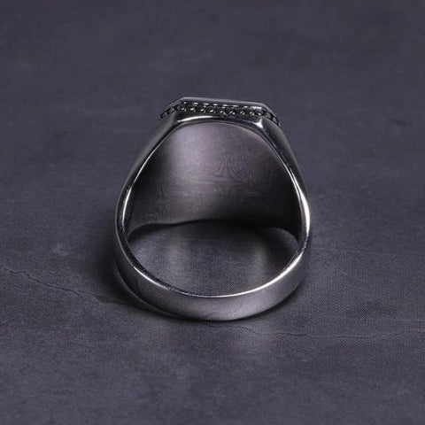 Anel de Prata Masculino Black Square - Divino Royal