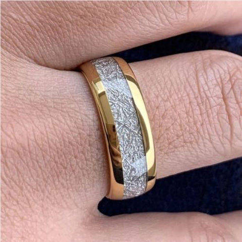 Anel Masculino Tungstênio Meteorito - Divino Royal