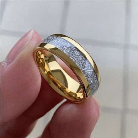 Anel Masculino Tungstênio Meteorito - Divino Royal