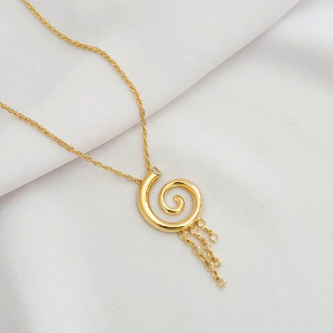 Colar Caracol com Zircônias Penduradas