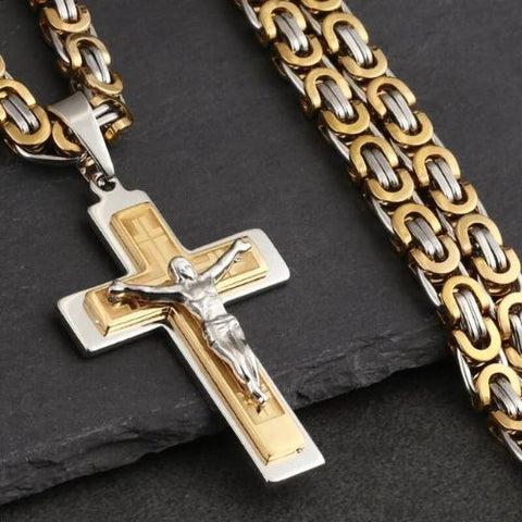 Colar Masculino com Pingente Crucifixo - Divino Royal