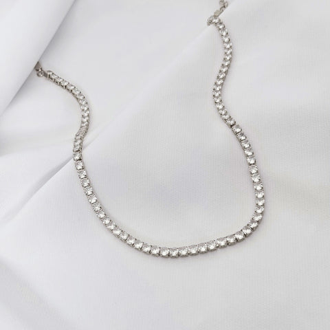 Chocker Zircônia em Ródio