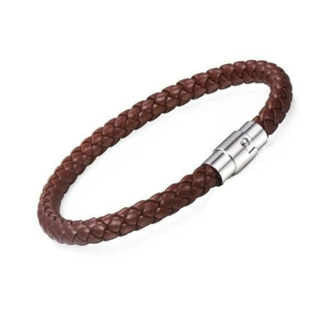 Pulseira Masculina Couro Trançado