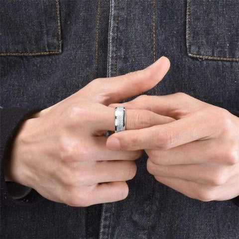 Anel Masculino Tungstênio Meteorito - Divino Royal