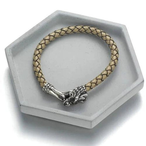 Pulseira de Couro Dragon