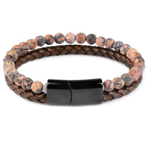 Pulseira de Couro Olho de Tigre - Divino Royal