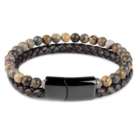 Pulseira de Couro Olho de Tigre - Divino Royal