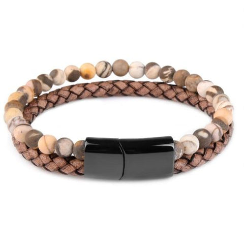 Pulseira de Couro Olho de Tigre - Divino Royal