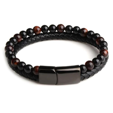 Pulseira de Couro Olho de Tigre - Divino Royal