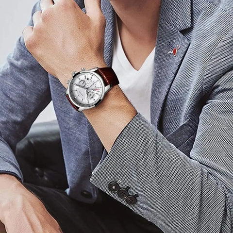 Relógio Masculino de Couro Luxury - Divino Royal