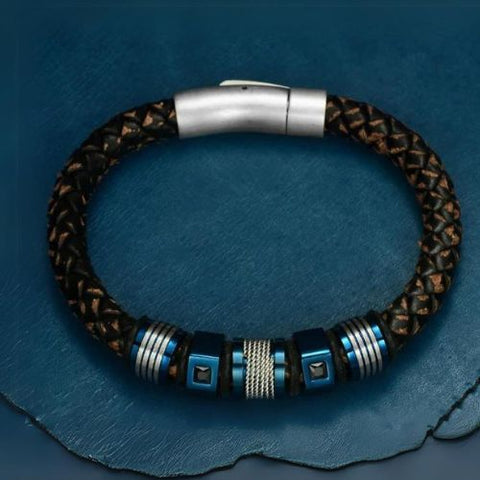 Pulseira Couro Trançado Urban - Divino Royal